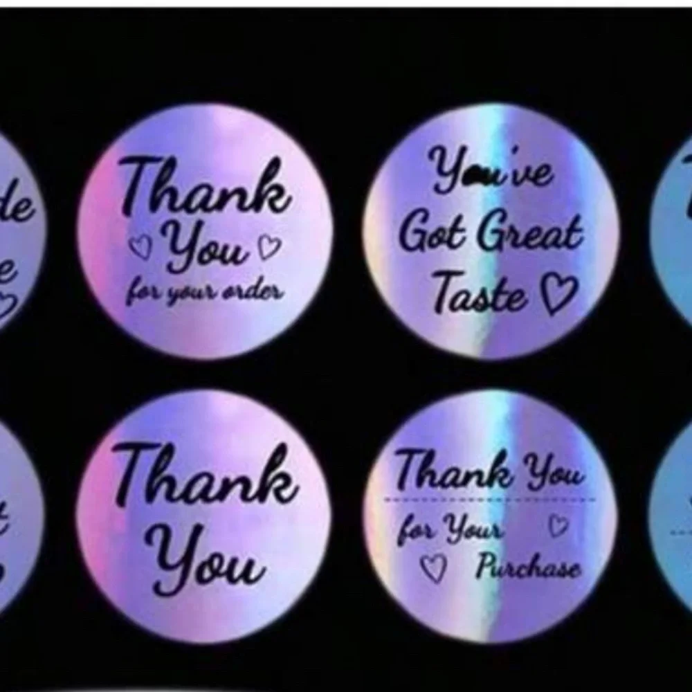 Holographic Thank You Stickers (60pcs)